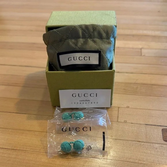 Gucci Interlocking Turquoise Cufflinks - Picture 1 of 2